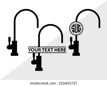Faucet Monogram Printable Vector Illustration