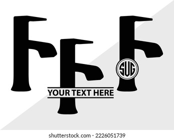 Faucet Monogram Printable Vector Illustration