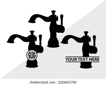 Faucet Monogram Printable Vector Illustration