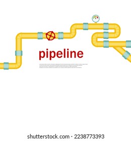 Wasserhahn auf der Pipeline. Designer für Pipeline-Systeme Vektorgrafik von Rohren und Rohren Zeichen. Windgrafik einzeln auf weißem Hintergrund.