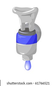 Faucet on a white background