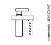 Faucet outline icon isolated on transparent background flat vector illustration. EPS 10	
