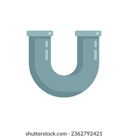 Faucet pipe icon flat vector. Steel system. Pump connector isolated