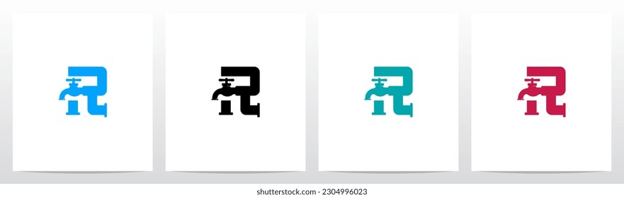 Faucet Pipes Letter Logo Design R