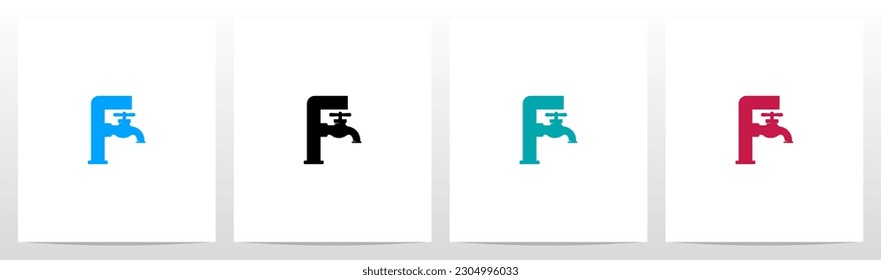 Faucet Pipes Letter Logo Design F