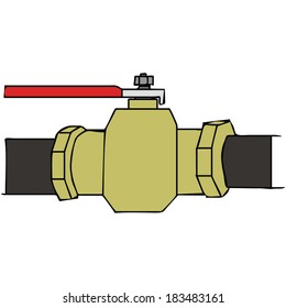 faucet, pipes, plumbing, industry, vector illustration