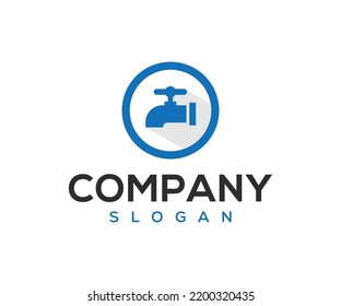 Plantilla de diseño del logotipo de fontanería de grifo. Diseño del logotipo del grifo de agua