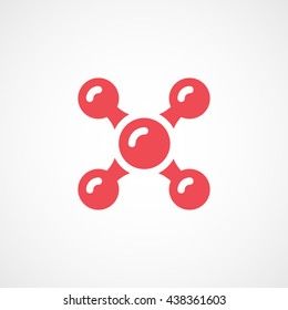 Faucet Red Flat Icon On White Background