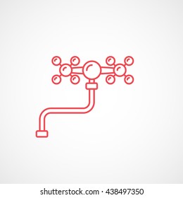 Faucet Red Line Icon On White Background