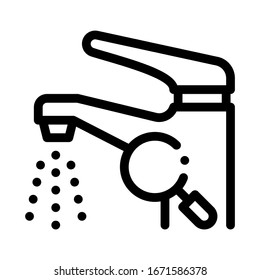 Faucet Research Icon Vector. Outline Faucet Research Sign. Isolated Contour Symbol Illustration