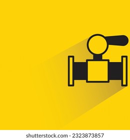 faucet with shadow on yellow background