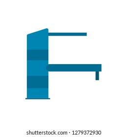 Faucet side view symbol equipment water tap vector icon. Household blue bathroom sink pipe isolated illustration