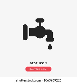 Faucet sign icon vector, water modern symbol vector illustration for web and mobil app isolated on grey background

