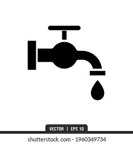 Faucet Silhouette icon vector, illustration logo template in trendy style. Suitable for many purposes.