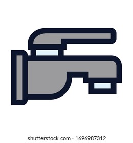 Faucet. Simple Vector Color Icon.