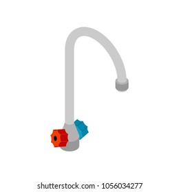 Faucet sink isometric style isolated. Vector illustration