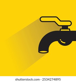 Icono del grifo con la sombra en el fondo amarillo