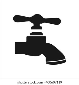 Faucet tap sign black simple icon on  background