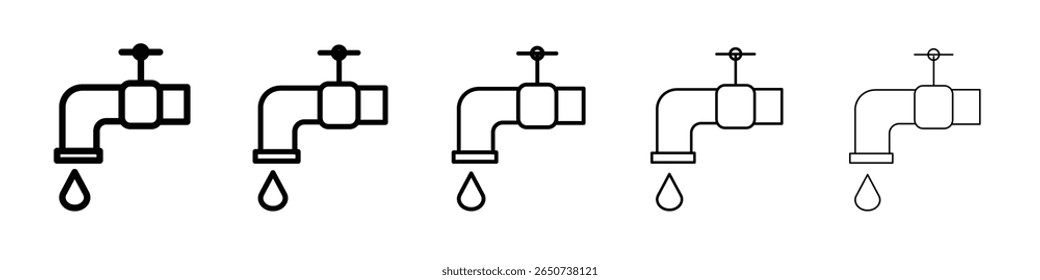 Grifo de agua del grifo icono de ilustración plana conjunto logo