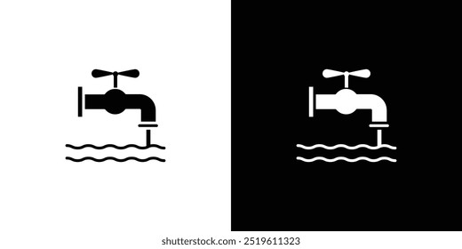 Logotipo lineal del icono del agua del grifo aislado