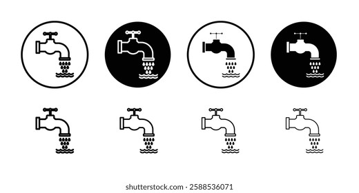 Faucet tap water icon linear logo isolated