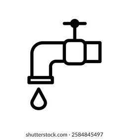 Faucet tap water icon Thin line art isolated