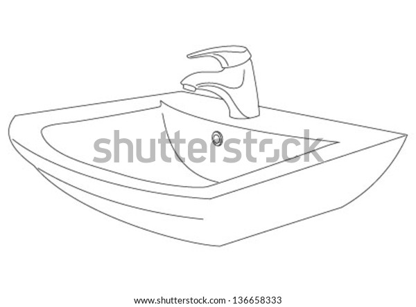 Faucet Technical Drawing Aspects Stock Vector (Royalty Free) 136658333