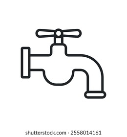 Faucet thin line icons. Perfect pixel on transparent background