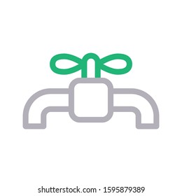 faucet vector color line icon 