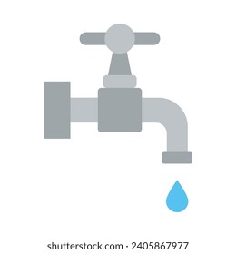 Faucet Vector Flat Icon For Personal And Commercial Use.
