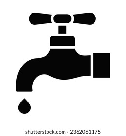 Faucet Vector Glyph Icon For Personal And Commercial Use.
