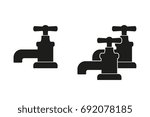 Faucet vector icon. Black illustration isolated on white background for graphic and web design.
