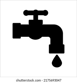 Faucet vector icon. Black illustration isolated on a white background for graphic and web design.