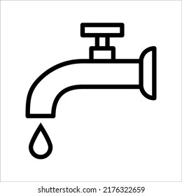 Faucet vector icon. Black illustration isolated on a white background for graphic and web design.
