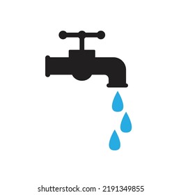 Faucet vector icon. Black illustration isolated on white background for graphic and web design.