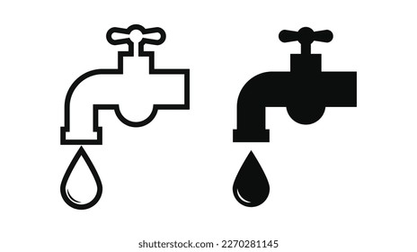 Faucet vector icon. Black illustration isolated on white background for graphic and web design