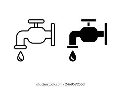 Faucet vector icon. Black illustration isolated on white background for graphic and web design.	