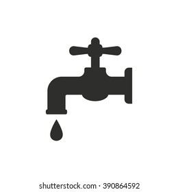 Faucet   vector icon. Black  illustration isolated on white  background for graphic and web design.