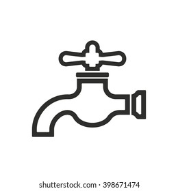 Faucet   vector icon. Black  illustration isolated on white  background for graphic and web design.