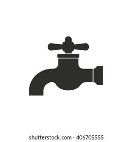Faucet   vector icon. Black  illustration isolated on white  background for graphic and web design.