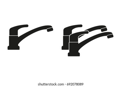 Faucet vector icon. Black illustration isolated on white background for graphic and web design.