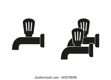 Faucet vector icon. Black illustration isolated on white background for graphic and web design.