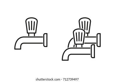 Faucet vector icon. Black illustration isolated on white background for graphic and web design.