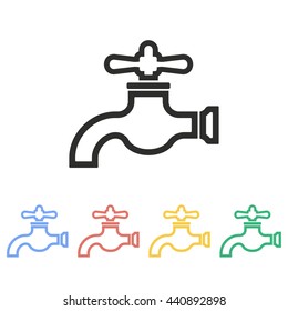 Faucet vector icon. Illustration isolated on white background for graphic and web design.