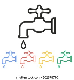 Faucet vector icon. Illustration isolated on white background for graphic and web design.