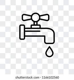 Faucet vector icon isolated on transparent background, Faucet logo concept
