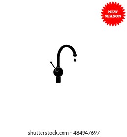 Faucet vector icon isolated on white background.