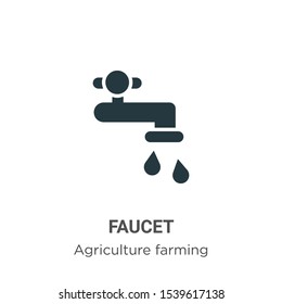 Faucet vector icon on white background. Flat vector faucet icon symbol sign from modern agriculture farming and gardening collection for mobile concept and web apps design.