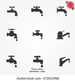 Faucet vector icon set