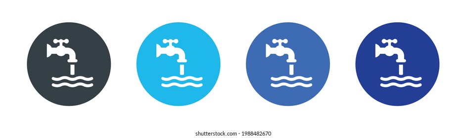 Faucet vector icons button. vector illustration